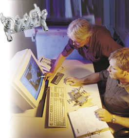 Schneider Ingenieure bei der Entwicklung eines Ventilblockes mit CAD.